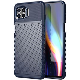 Mobigear Groove Motorola Moto G 5G Plus Hülle Flexibles TPU Backcover - Blau