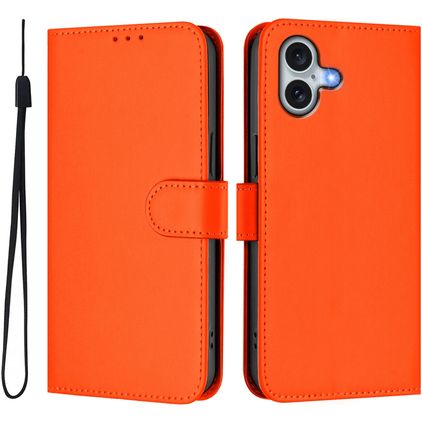 Mobigear Urban Wallet iPhone 16 Plus Hülle Klapphülle Geldbörse - Orange