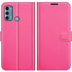 Mobigear Classic Motorola Moto G60 Hülle Klapphülle Geldbörse - Magenta