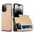Mobigear Card iPhone 15 Pro Hülle Hardcase Backcover Stoßfest mit Kartenhalter - Gold