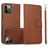 Mobigear Wallet iPhone 16 Pro Max Hülle Abnehmbare 2in1 Klapphülle Geldbörse - Braun