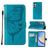 Mobigear Butterfly Samsung Galaxy A35 Hülle Klapphülle Geldbörse - Blau