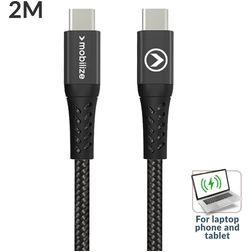 Mobilize Strong Nylon USB-C auf USB-C Kabel 2 m - Schwarz