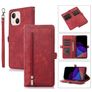 Mobigear Zipper iPhone 14 Plus Hülle Klapphülle Geldbörse - Rot