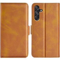 Mobigear Slim Magnet Samsung Galaxy M55 Hülle Klapphülle Geldbörse - Cognac