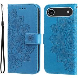 Mobigear Flowers iPhone Air Klapphülle Portemonnaie - Blau