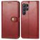 Mobigear Snap Button Samsung Galaxy S25 Hülle Klapphülle Geldbörse - Rot