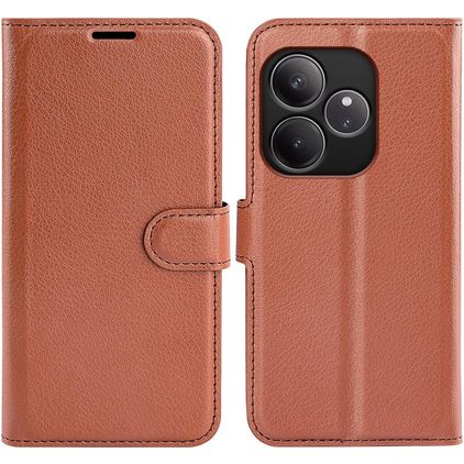 Mobigear Classic Realme GT 6 Hülle Klapphülle Geldbörse - Braun