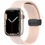 Mobigear Stripe Mag Silikon Apple Watch Armband Magnetverschluss - 49/46/45/44 mm - Weiß / Pink
