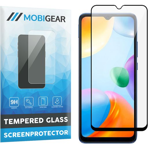Mobigear Premium Xiaomi Redmi 10C Panzerglas Gehärtetes Glas Displayschutz - Hüllenfreundlich - Schwarz