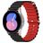 Mobigear Ocean Silikon Smartwatch Armband Dornschließe - 22 mm - Schwarz / Rot