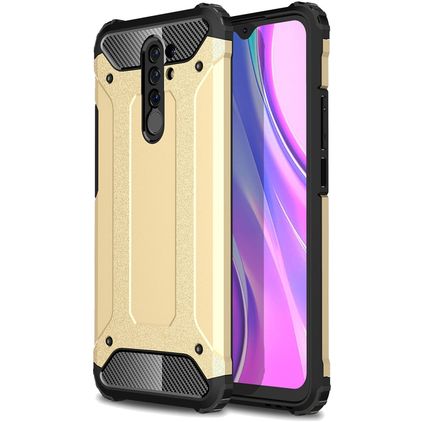 Mobigear Outdoor Xiaomi Redmi 9 Hülle Hardcase Backcover Stoßfest - Gold