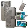Mobigear Butterfly Motorola Moto G52 Hülle Klapphülle Geldbörse - Grau
