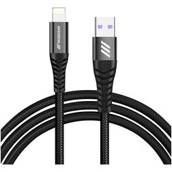 Mobigear Nylon USB-A auf Apple Lightning Kabel 0.4 Meter - Schwarz