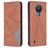 Mobigear Rhombus Slim Nokia 1.4 Hülle Klapphülle - Cognac