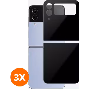 Mobigear Premium Samsung Galaxy Z Flip 4 Panzerglas Gehärtetes Glas Rückseitenschutz - Hüllenfreundlich - Schwarz (3er Pack)