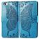 Mobigear Butterfly iPhone 16e Hülle Klapphülle Geldbörse - Blau