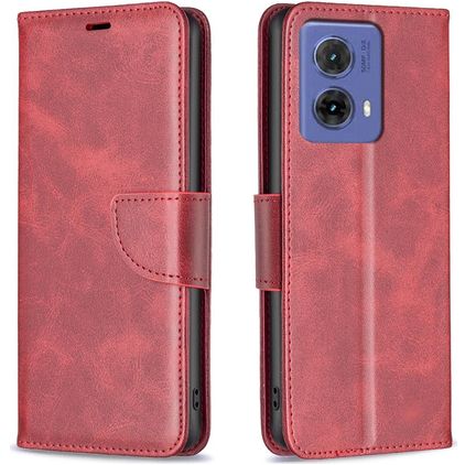 Mobigear Excellent Motorola Moto G85 Hülle Klapphülle Geldbörse - Rot