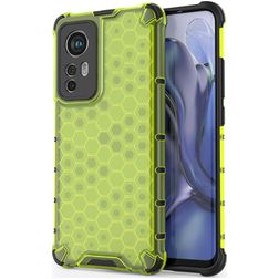 Mobigear Honeycomb Xiaomi 12X Hülle Hardcase Backcover Stoßfest - Grün