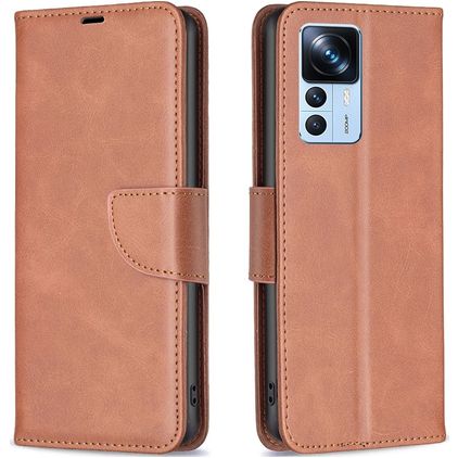 Mobigear Excellent Xiaomi 12T Hülle Klapphülle Geldbörse - Braun