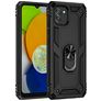 Mobigear Armor Ring Samsung Galaxy A03 Hülle Hardcase Backcover Stoßfest mit Ringhalter - Schwarz