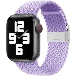 Mobigear Braided Nylon Apple Watch Armband Klappschließe - 49/46/45/44 mm - Lavendel