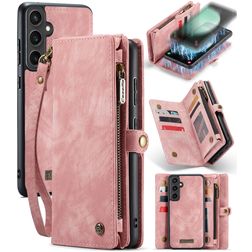 Caseme 008 Samsung Galaxy S23 FE Hülle Abnehmbare 2in1 Klapphülle Geldbörse - Pink