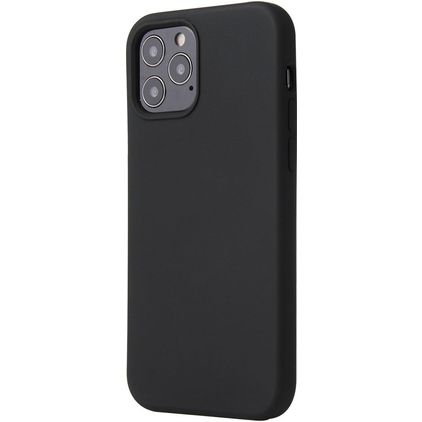Mobigear Rubber Touch iPhone 12 Mini Silikon Backcover - Schwarz