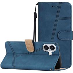 Mobigear Stitch iPhone 17 Hülle Klapphülle Geldbörse - Blau