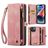 Caseme 008 iPhone 14 Hülle Abnehmbare 2in1 Klapphülle Geldbörse - Pink