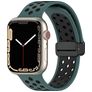 Mobigear Sport Plus Mag Silikon Apple Watch Armband Magnetverschluss - 49/46/45/44 mm - Schwarz / Grün