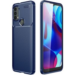 Mobigear Racing Motorola Moto E30 Hülle Flexibles TPU Backcover - Blau