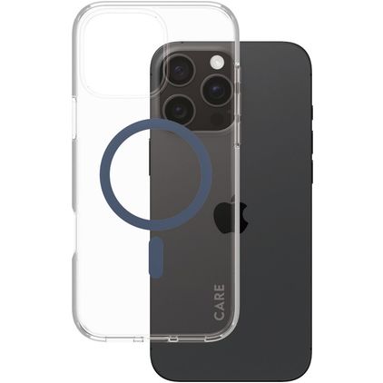 CARE by PanzerGlass Urban Combat iPhone 16 Pro Max MagSafe Hardcase Backcover - Transparent / Blau