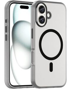 Mobigear Shockproof iPhone 16 MagSafe Hülle Flexibles TPU Backcover - Transparent / Schwarz