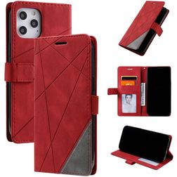 Mobigear Rhombus iPhone 12 Pro Max Hülle Klapphülle Geldbörse - Rot