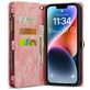 Caseme 008 iPhone 14 Plus Hülle Abnehmbare 2in1 Klapphülle Geldbörse - Pink