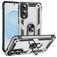 Mobigear Armor Ring Samsung Galaxy S25 Edge Hülle Hardcase Backcover Stoßfest mit Ringhalter - Silber