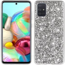 Mobigear Glitter Samsung Galaxy A73 Hülle Hardcase Backcover - Silber