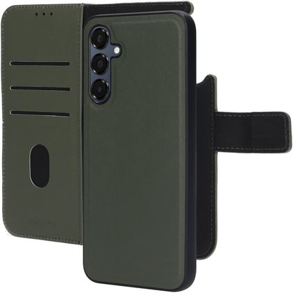 Mobiparts Samsung Galaxy A16 MagSafe Hülle Echtes Leder Abnehmbare 2in1 Klapphülle Geldbörse - Grün
