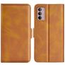 Mobigear Slim Magnet Motorola Moto G42 Hülle Klapphülle Geldbörse - Cognac