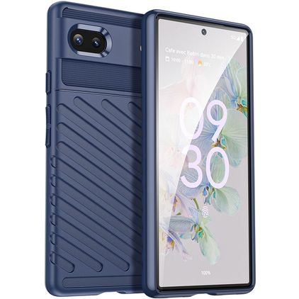 Mobigear Groove Google Pixel 6a Hülle Flexibles TPU Backcover - Blau