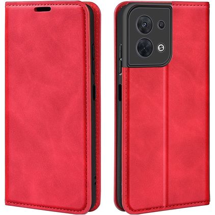 Mobigear Retro Slim OPPO Reno 8 5G Hülle Klapphülle Geldbörse - Rot