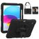 Mobigear SureGrip iPad 11 (2025) Hülle Kunststoff,Silikon Backcover + Stifthalter + Schulterträger + Ständer - Schwarz