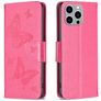 Mobigear Butterfly iPhone 15 Pro Max Hülle Klapphülle Geldbörse - Magenta