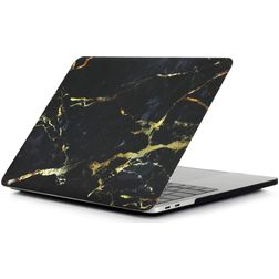 Mobigear Marble MacBook Pro 16 Zoll (2021-2026) Hardcase Hülle MacBook Case - Schwarz / Braun - Model A2485 / A2780 / A2991 / A3186 / A3428 / A3429