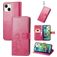 Mobigear Clover iPhone 15 Plus Hülle Klapphülle Geldbörse - Magenta