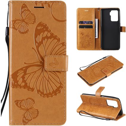 Mobigear Butterfly OPPO A94 5G Hülle Klapphülle Geldbörse - Cognac