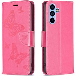 Mobigear Butterfly Samsung Galaxy A54 Hülle Klapphülle Geldbörse - Magenta
