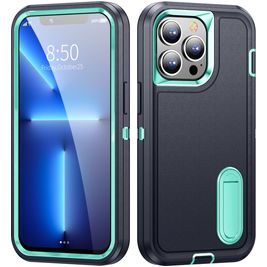 Mobigear Rugged Stand iPhone 14 Pro Hülle Hardcase Backcover Stoßfest mit Ständer - Dunkelblau
