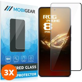 Mobigear Premium ASUS ROG Phone 8 Pro Panzerglas Gehärtetes Glas Displayschutz - Hüllenfreundlich (3er Pack)
